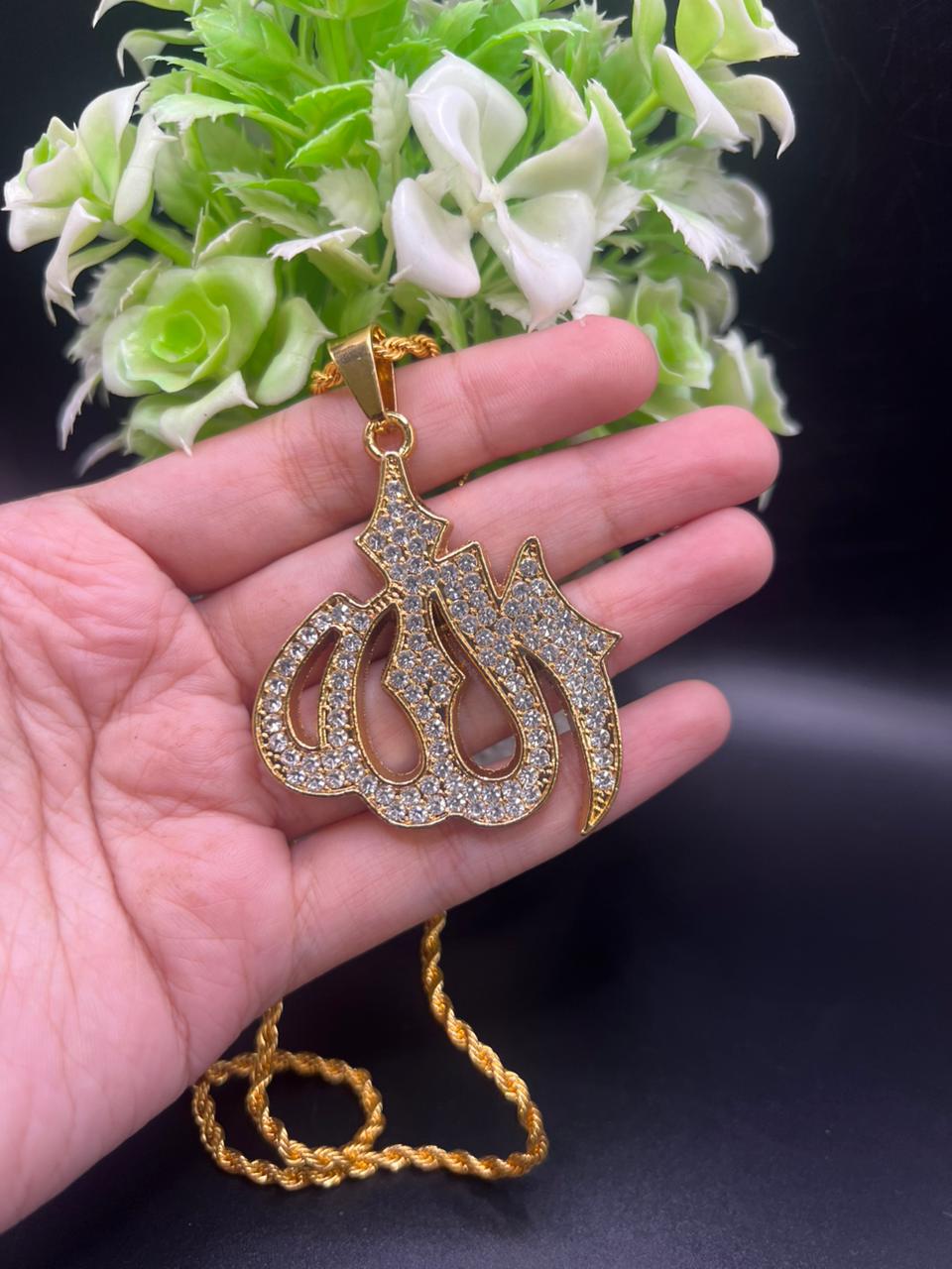 22k dipped gold plated Allah pendant