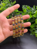 Multi coloured Gold polish Bangles set