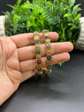 Multi colored floral bangles.
