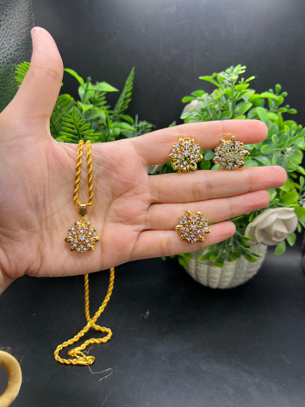 22k dipped gold polished set