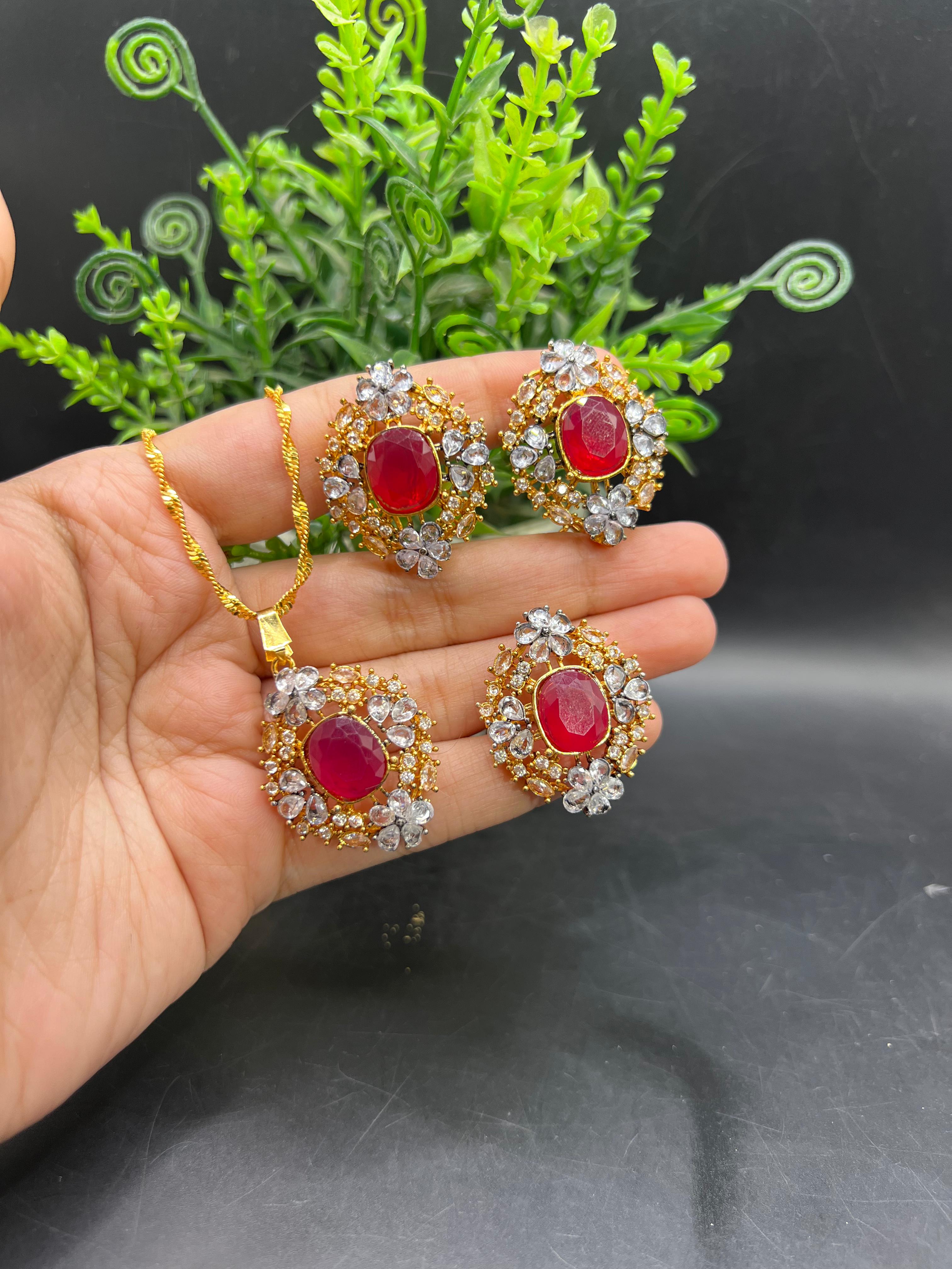 Oval glow jewelry set