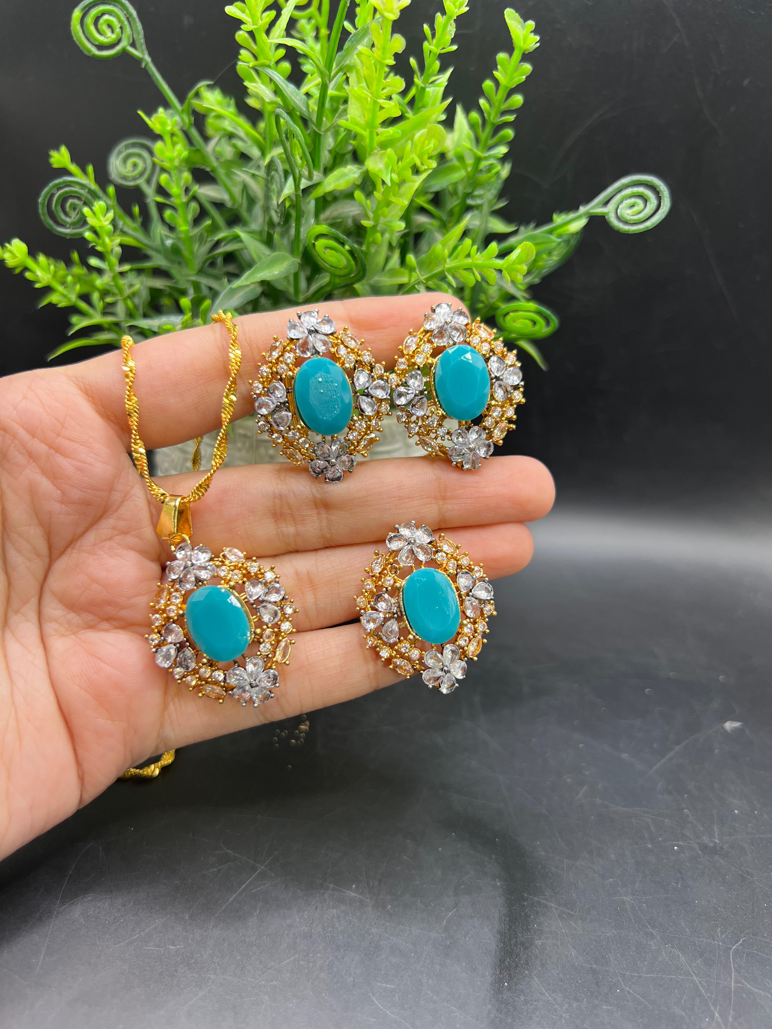 Oval glow jewelry set