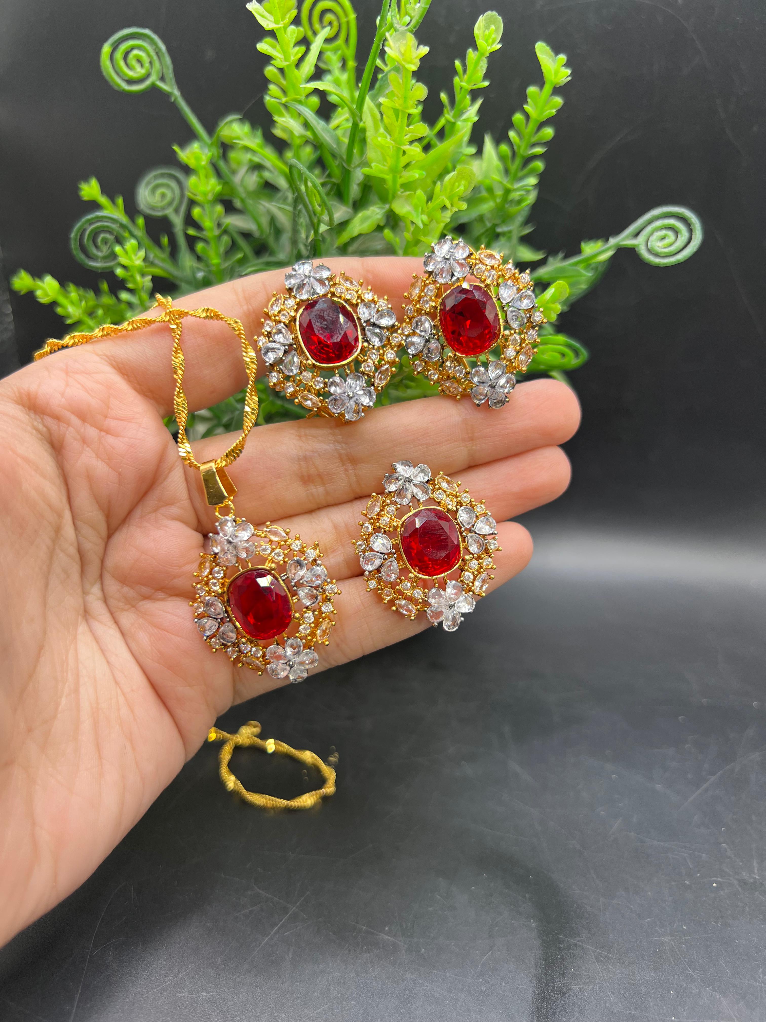Oval glow jewelry set