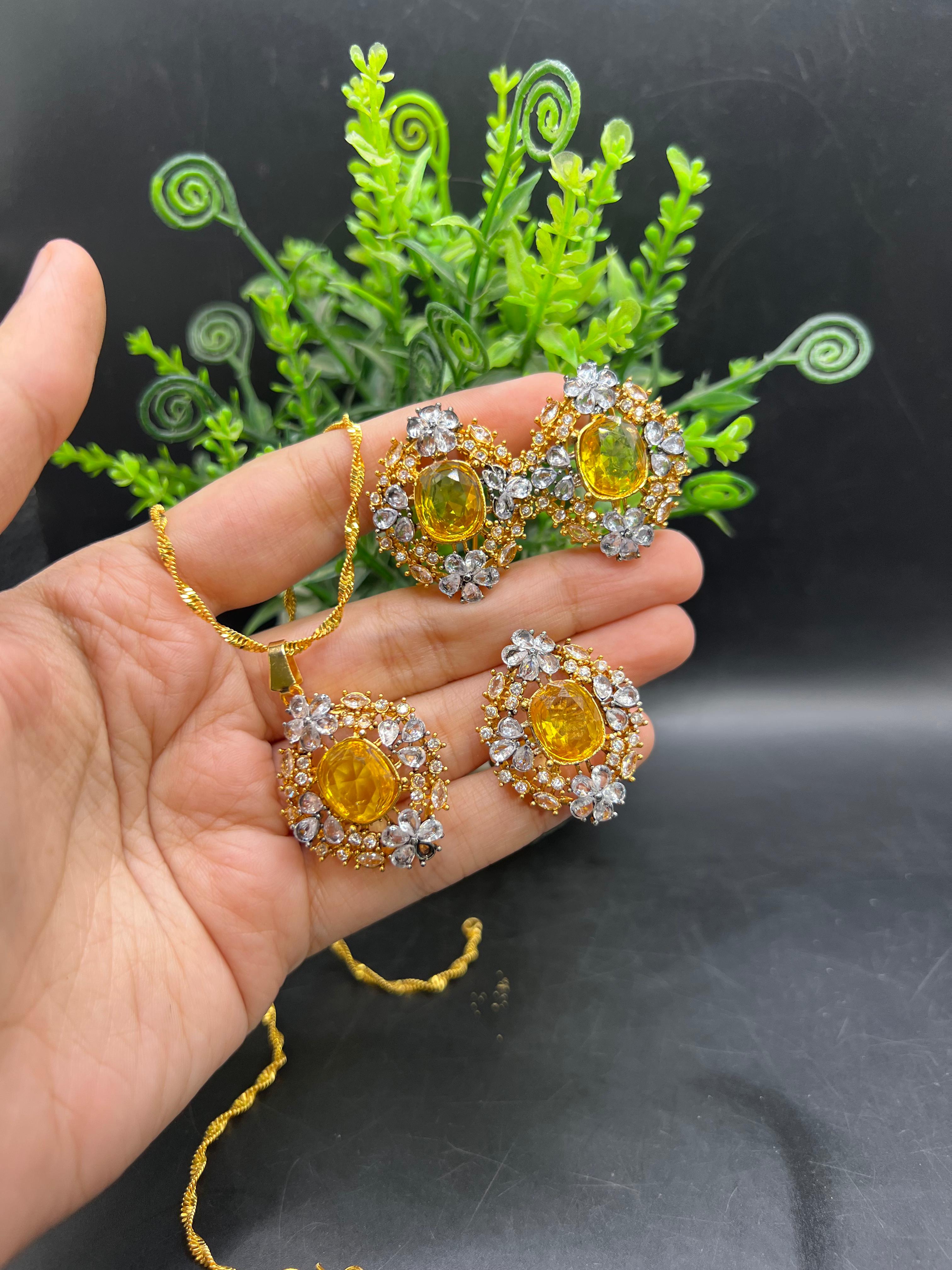 Oval glow jewelry set