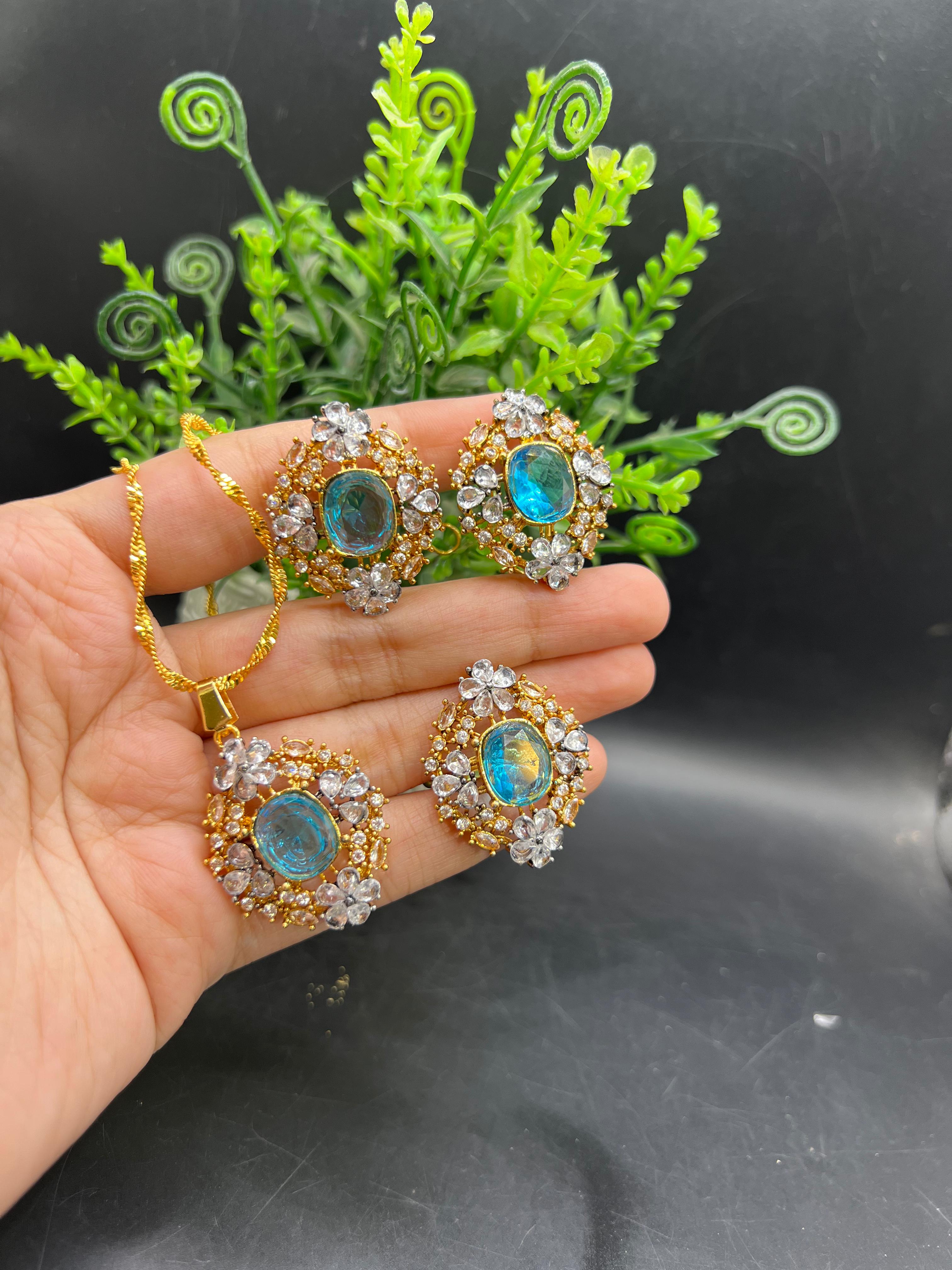 Oval glow jewelry set