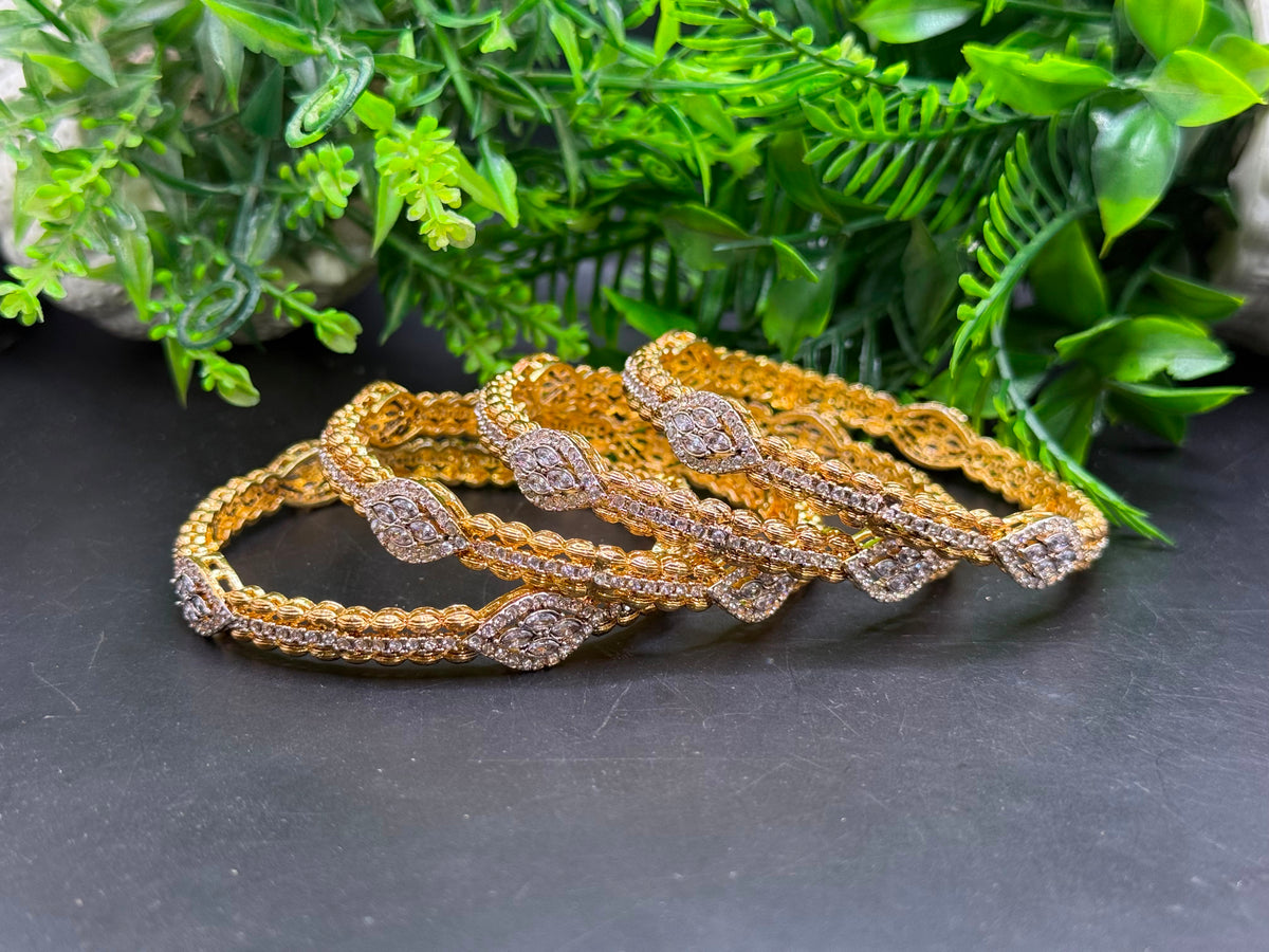 Gold polished Bangles set
