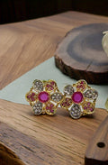 Ruby floral studs