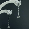 Zirconia Long Tassel Earrings